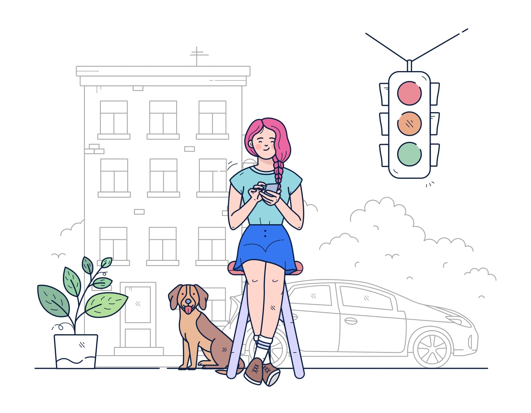 girl by traffic-lights